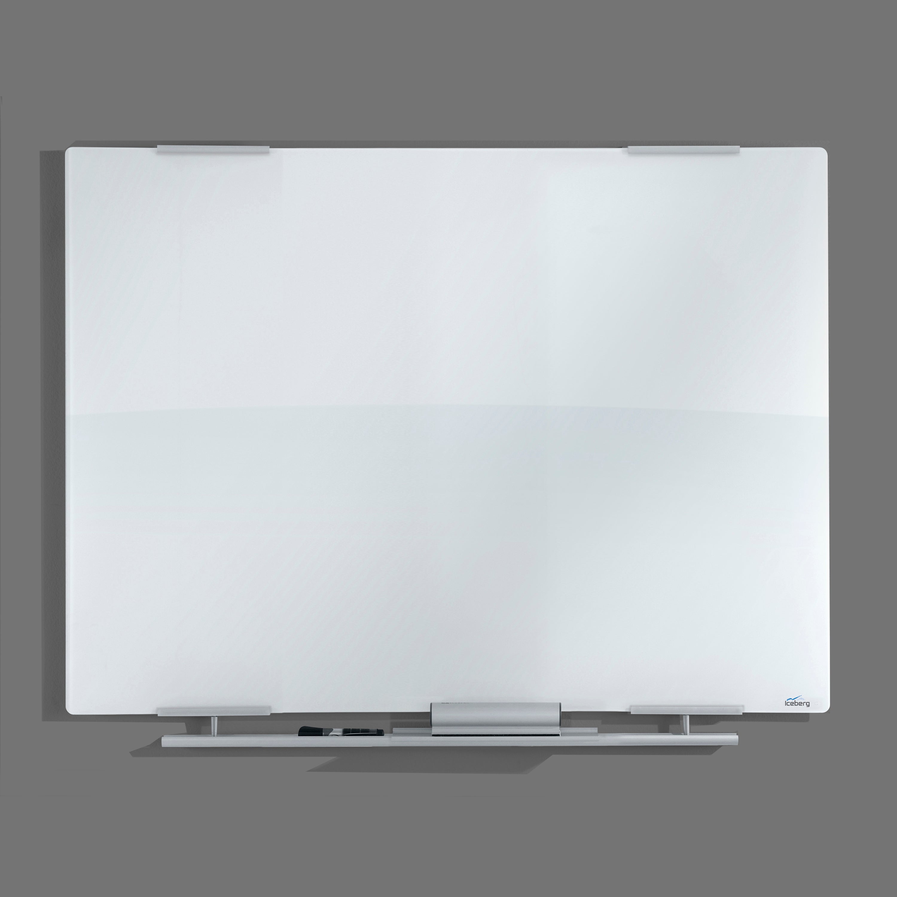 Clarity™ Dry Erase Board, Glass w/Aluminum Trim - 48" x 36"