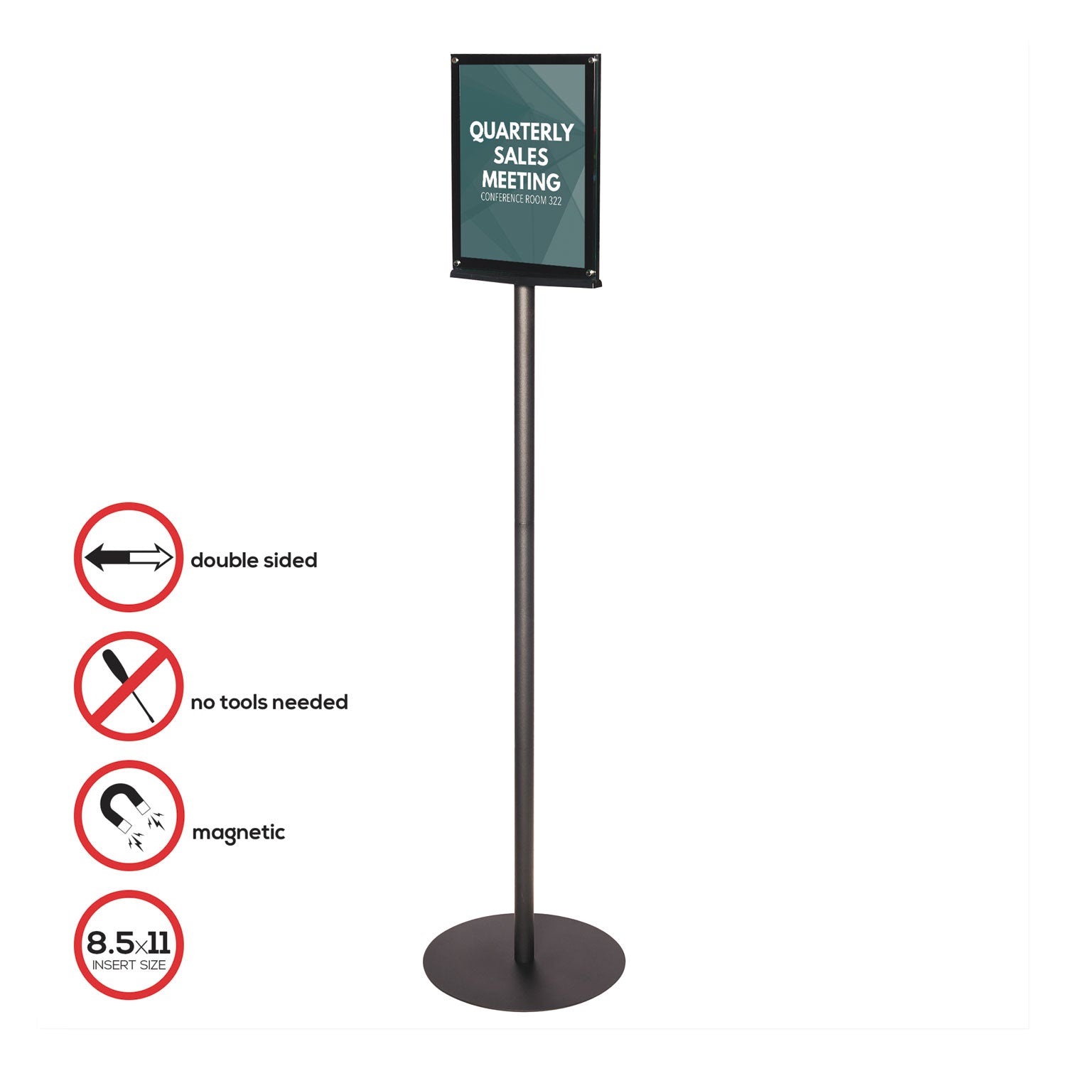 13" Width x 56" Height x 12.9" Depth - 8.50" Holding Width x 11" Holding Height - Magnetic - Indoor - Metal, Plastic - 1 Each