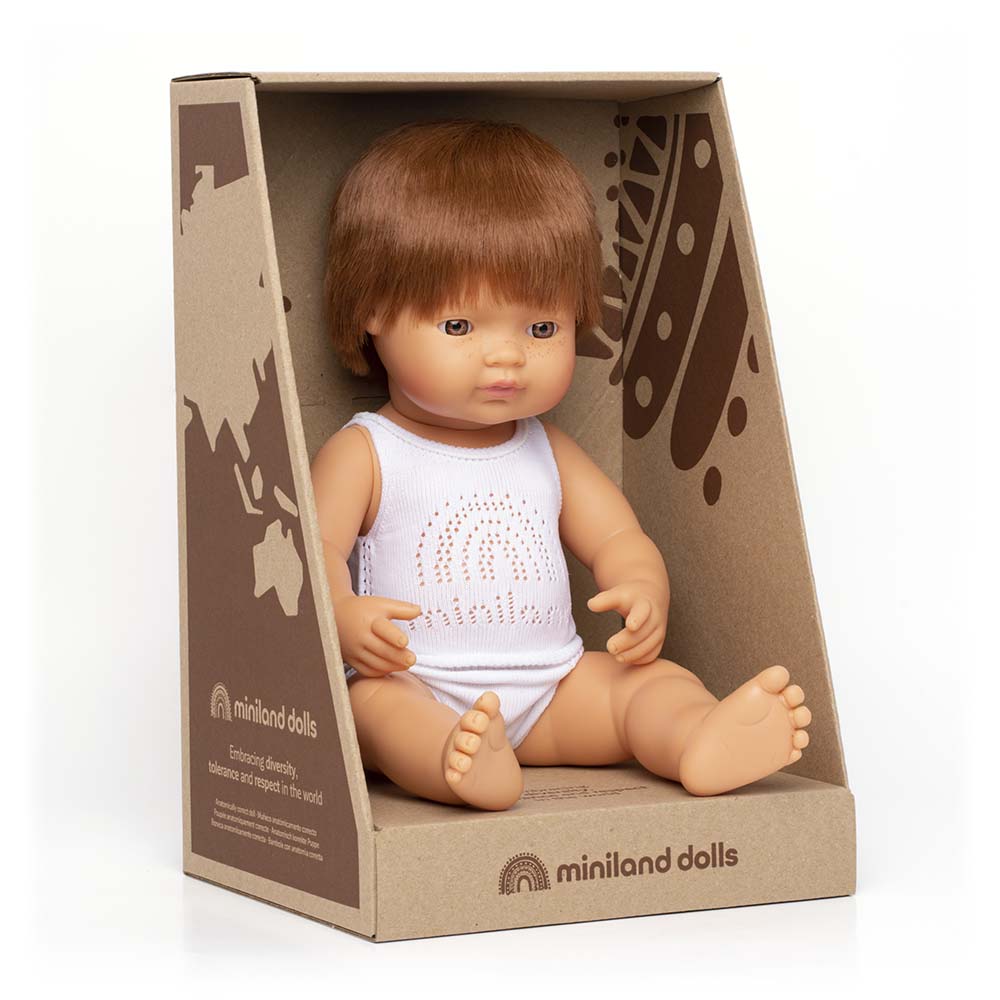 Baby Doll Caucasian Redhead Boy 15"