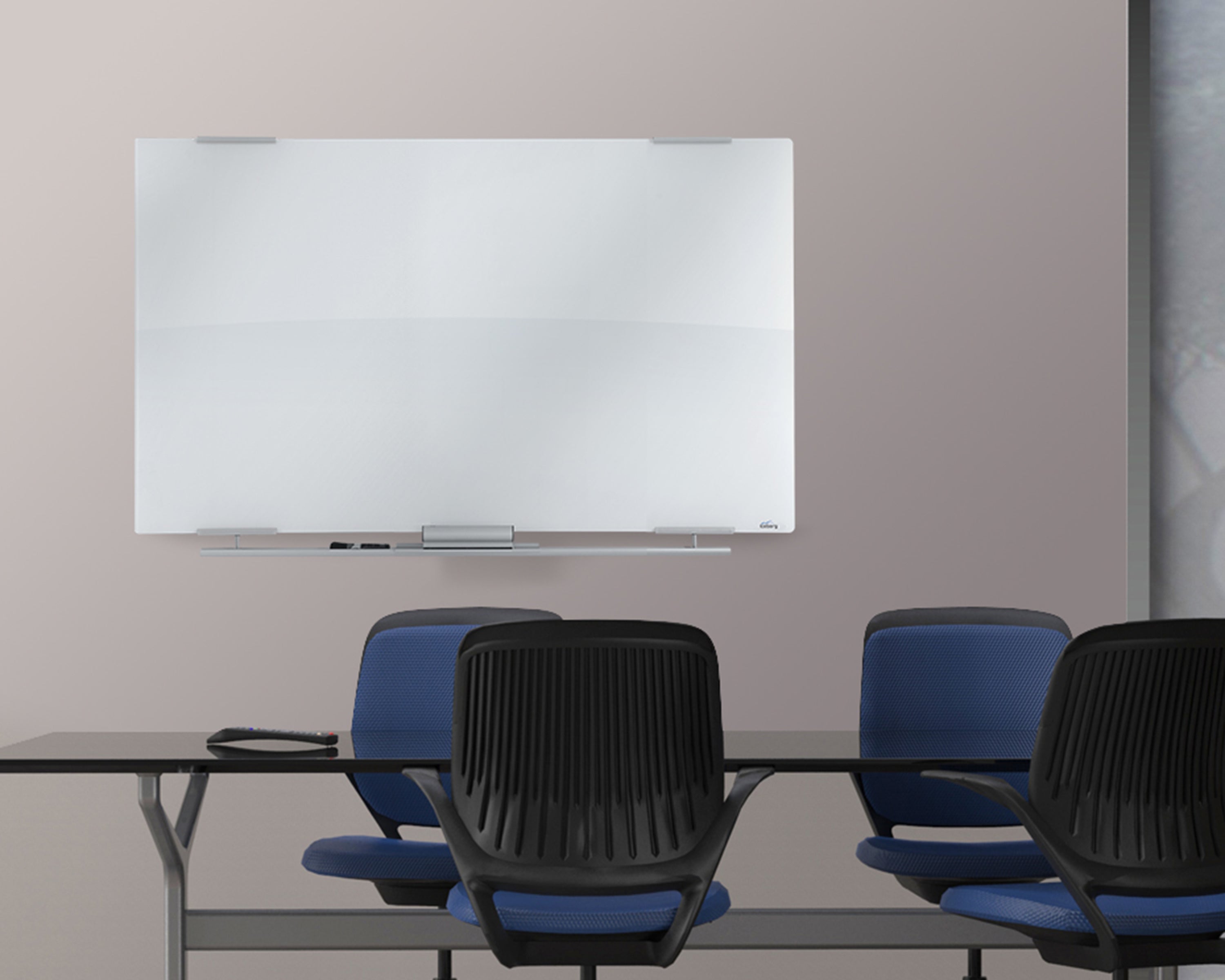 Clarity™ Dry Erase Board, Glass w/Aluminum Trim - 60" x 36"