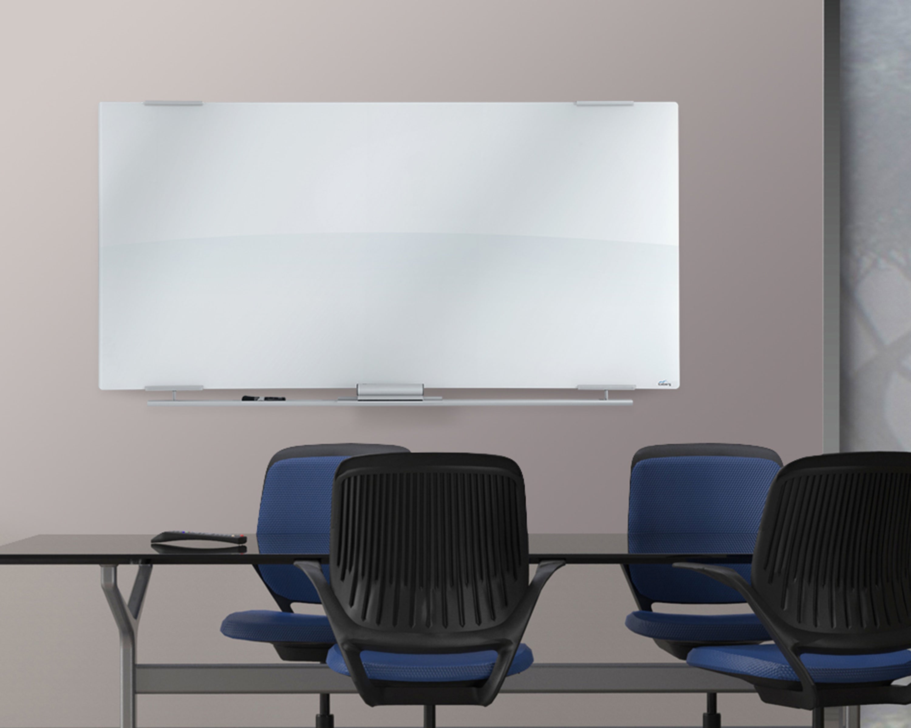 Clarity™ Dry Erase Board, Glass w/Aluminum Trim - 72" x 36"