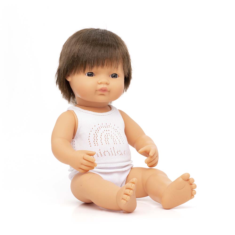 Baby Doll Caucasian Brunette Boy 15"