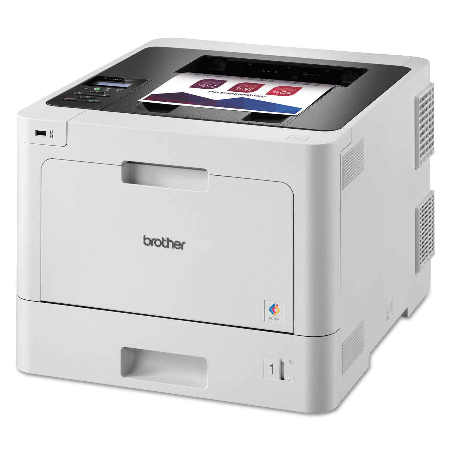 33 ppm Mono / 33 ppm Color - 2400 x 600 dpi class - Automatic Duplex Print - 300 Sheets Input - Ethernet - Wireless LAN - 40000 Pages Duty Cycle - Plain Paper Print - USB