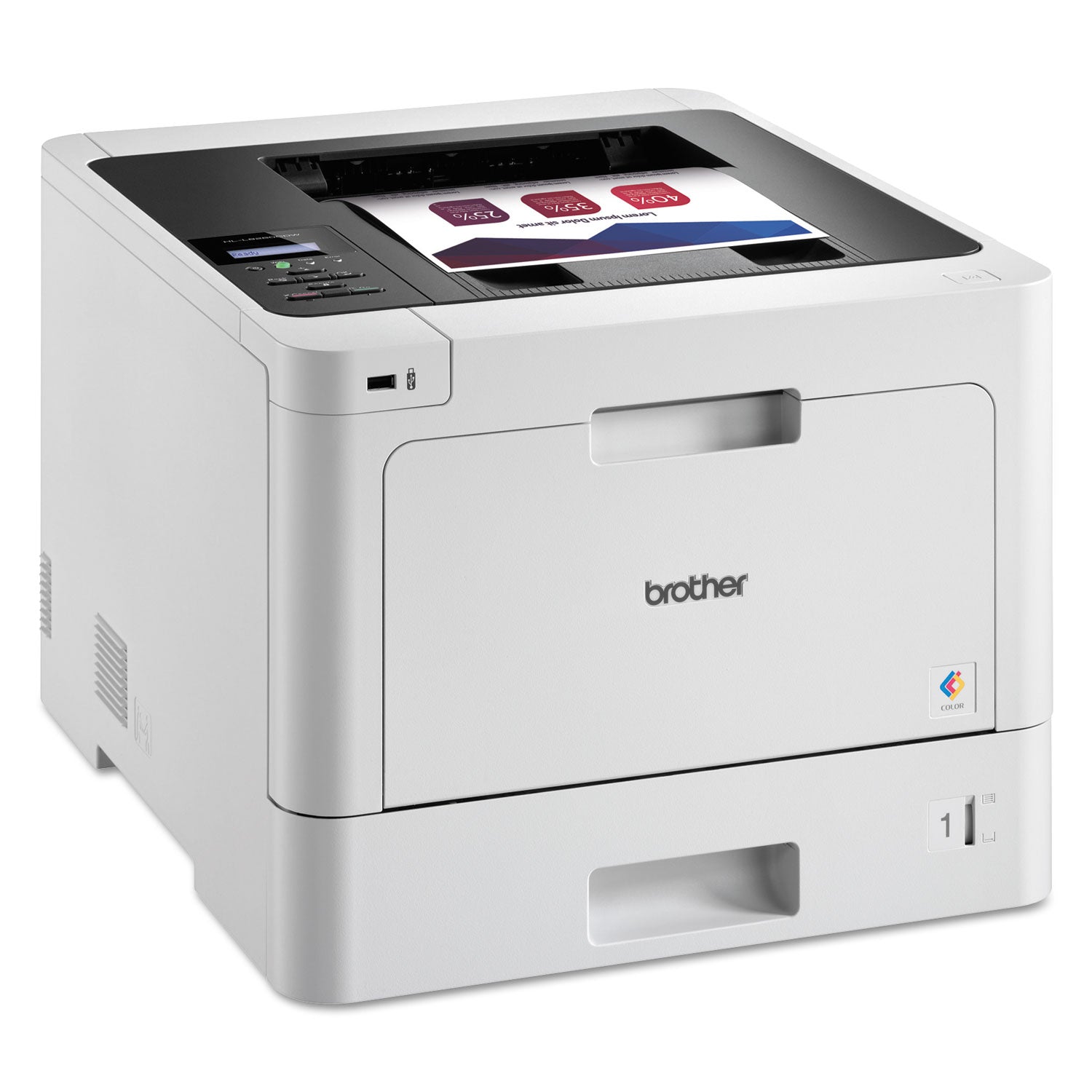 33 ppm Mono / 33 ppm Color - 2400 x 600 dpi class - Automatic Duplex Print - 300 Sheets Input - Ethernet - Wireless LAN - 40000 Pages Duty Cycle - Plain Paper Print - USB