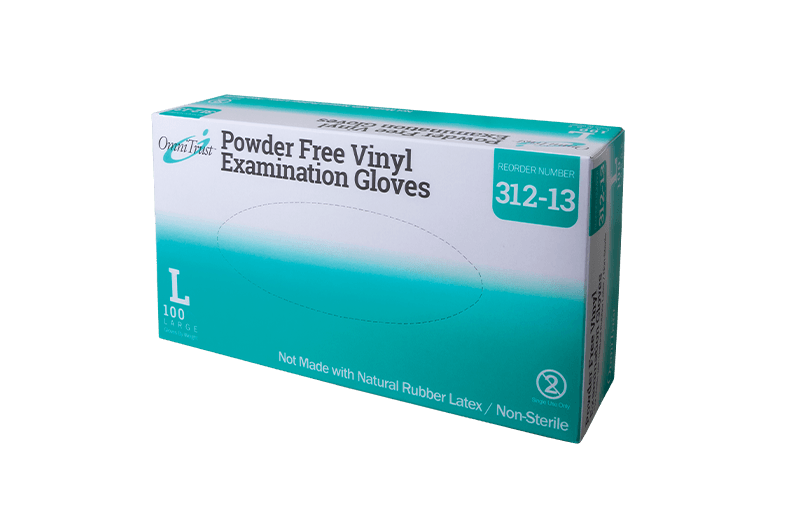 OmniTrust Vinyl Powder Free Examination Gloves (Large), 100 Pcs/Box, 10 Box/Cs