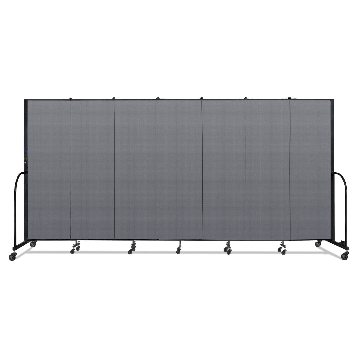 Screenflex Portable Room Dividers - 72" Height x 13.1 ft Length - Black Metal Frame - Polyester - Stone - 1 Each