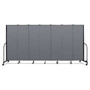 Screenflex Portable Room Dividers - 72" Height x 13.1 ft Length - Black Metal Frame - Polyester - Stone - 1 Each