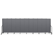 Screenflex Portable Room Dividers - 72" Height x 20.4 ft Length - Black Metal Frame - Polyester - Stone - 1 Each