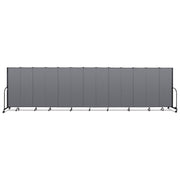 Screenflex Portable Room Dividers - 72" Height x 24.1 ft Length - Black Metal Frame - Polyester - Stone - 1 Each