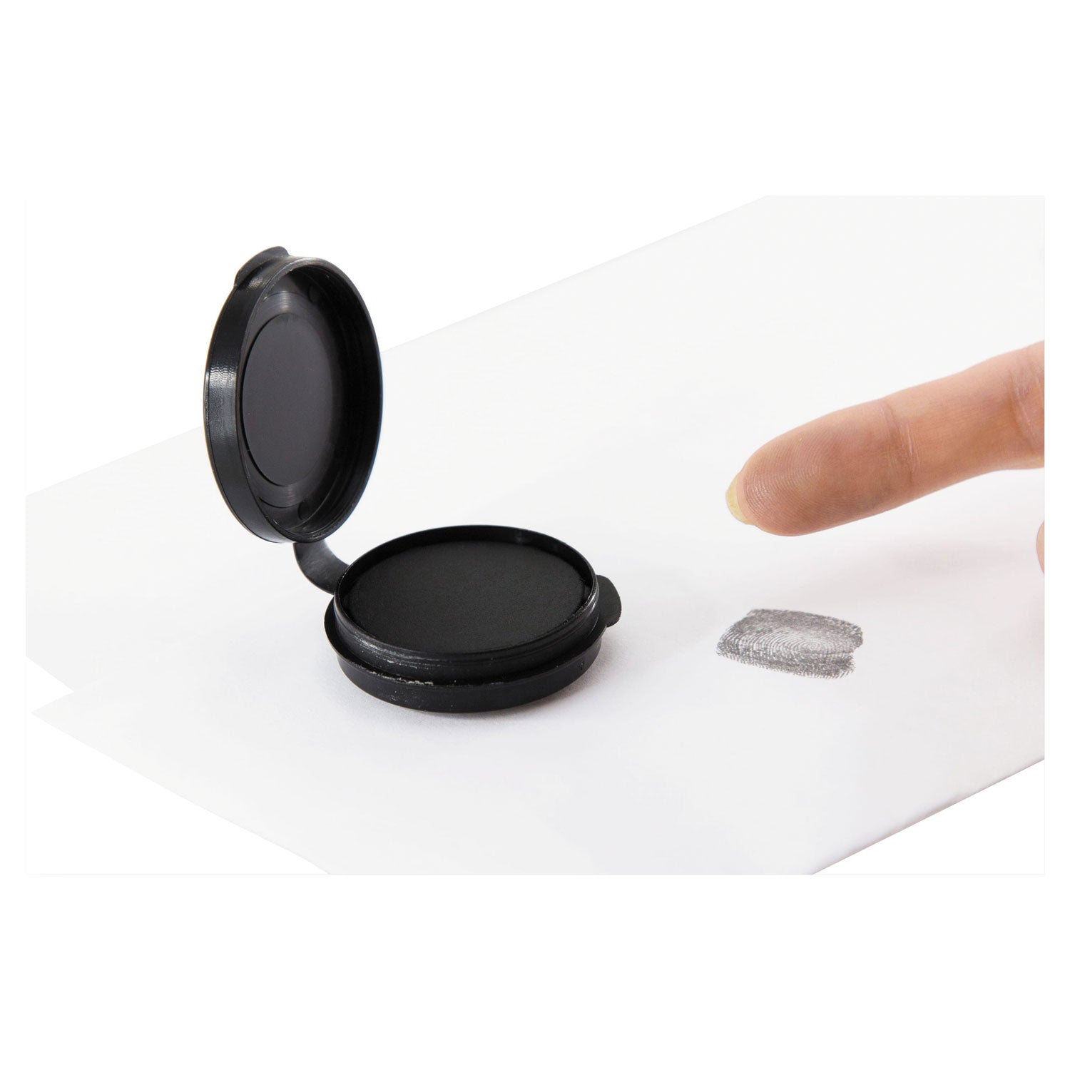 Inkless Fingerprint Pad with Adhesive, Black