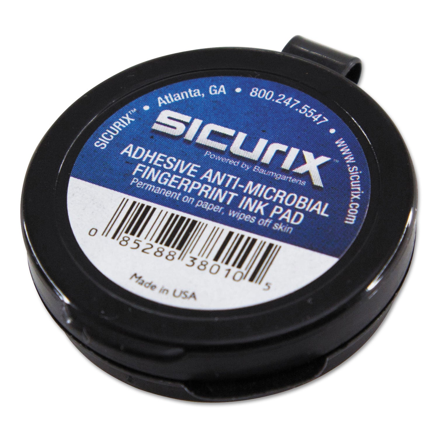 Inkless Fingerprint Pad with Adhesive, Black