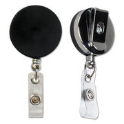 Heavy Duty Round ID Badge Reel with Belt Clip, Black