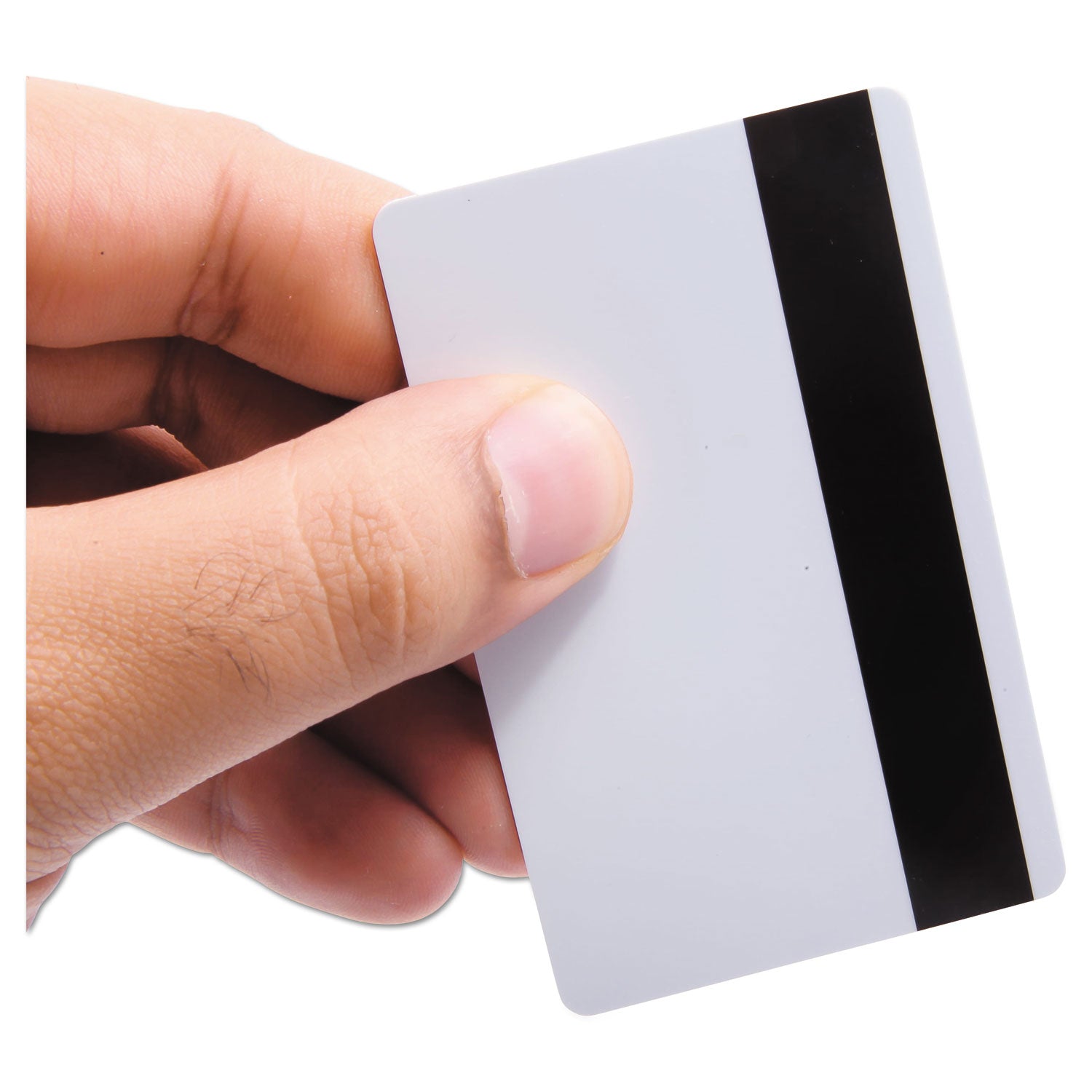 CR 80 Blank ID Cards with Hico Magnetic Stripe, 30 mil, White, Pack of 100