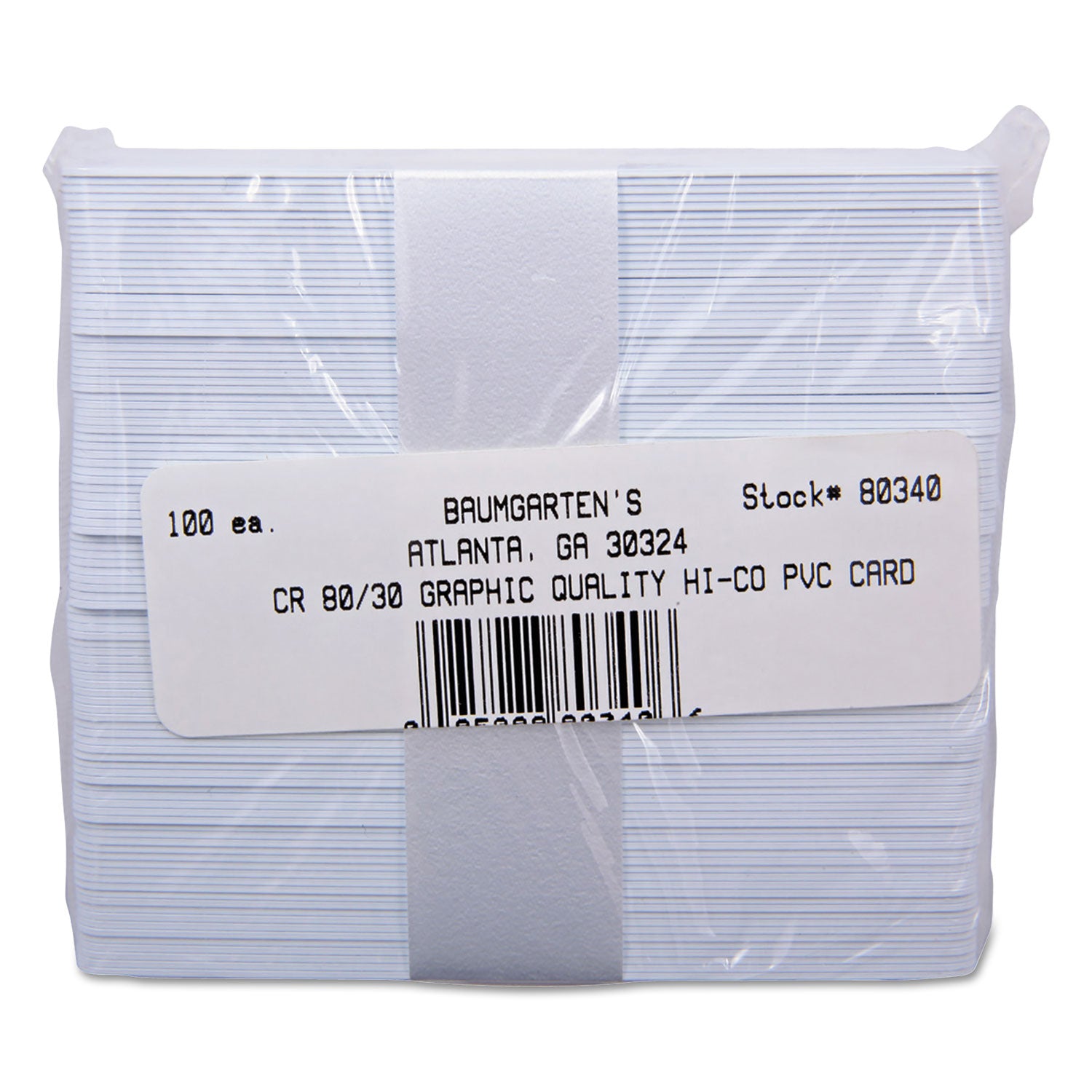 CR 80 Blank ID Cards with Hico Magnetic Stripe, 30 mil, White, Pack of 100