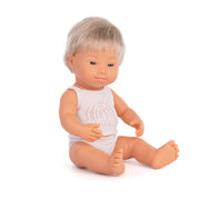 Baby Doll Caucasian Blond Boy with Down Syndrome 15''