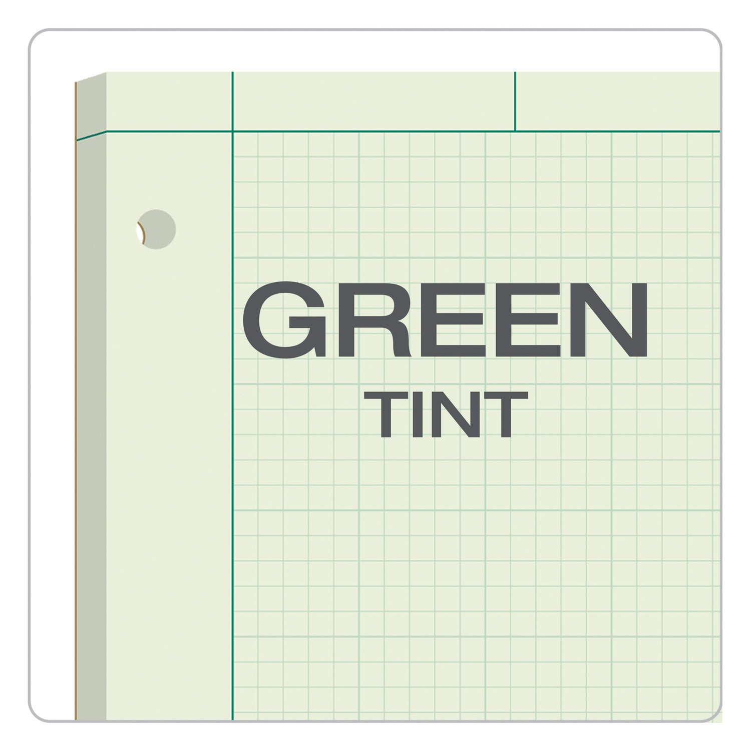 Engineering Computation Pads, Cross-Section Quad Rule (5 Sq/in, 1 Sq/in), Black/green Cover, 100 Green-Tint 8.5 X 11 Sheets