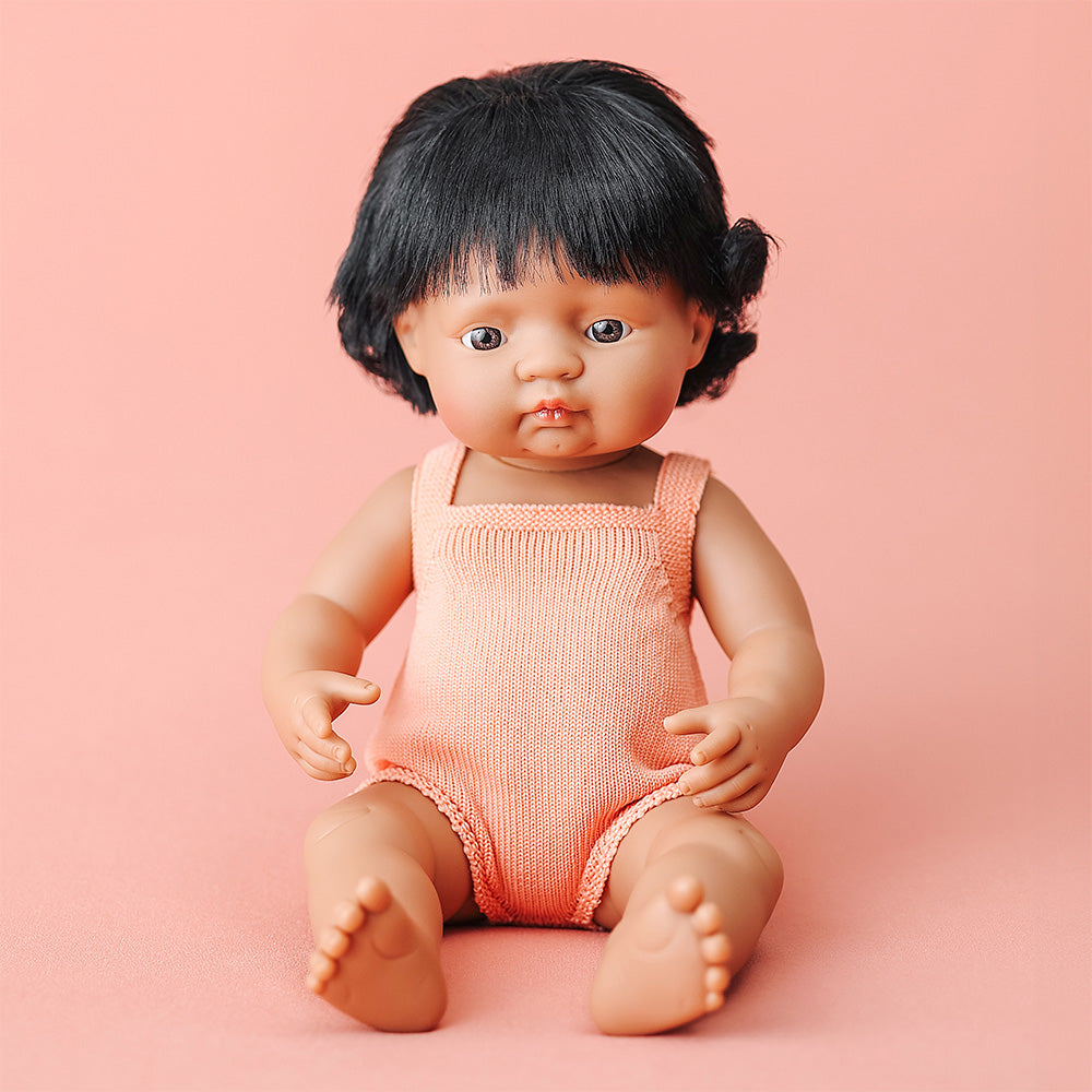 Baby Doll Hispanic Girl 15” (salmon rompers)