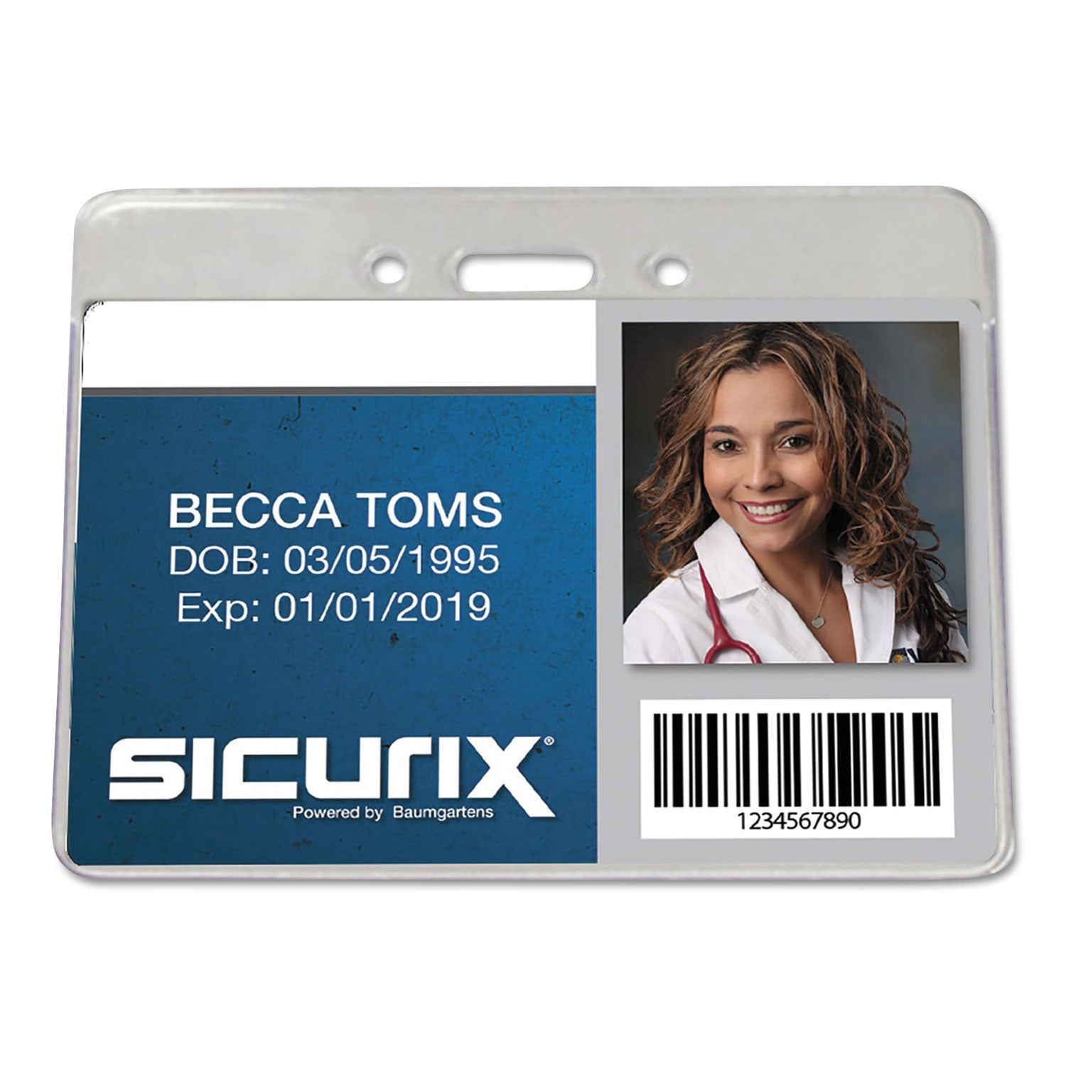 Proximity Badge Holders, Horizontal, Clear, Pack of 50