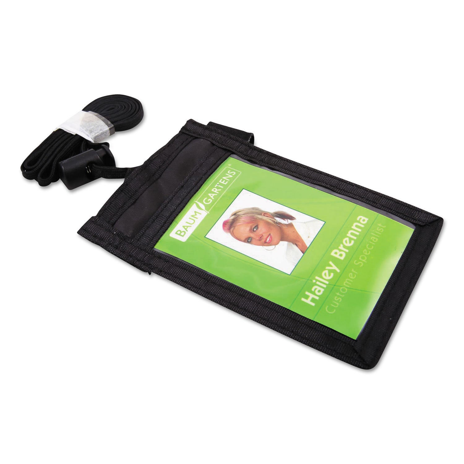 ID Neck Pouch Badge Holder, Vertical, Adjustable Cord, 4" x 2-1/4" Insert, Black