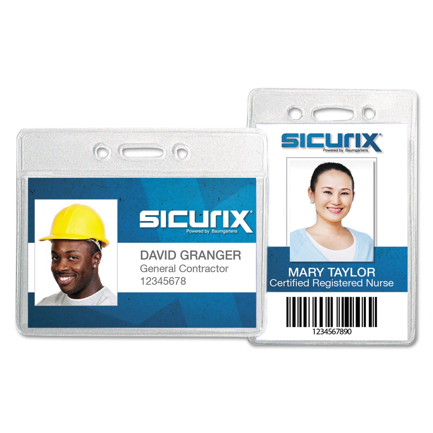 Proximity Badge Holders, Vertical, Clear, Pack of 50