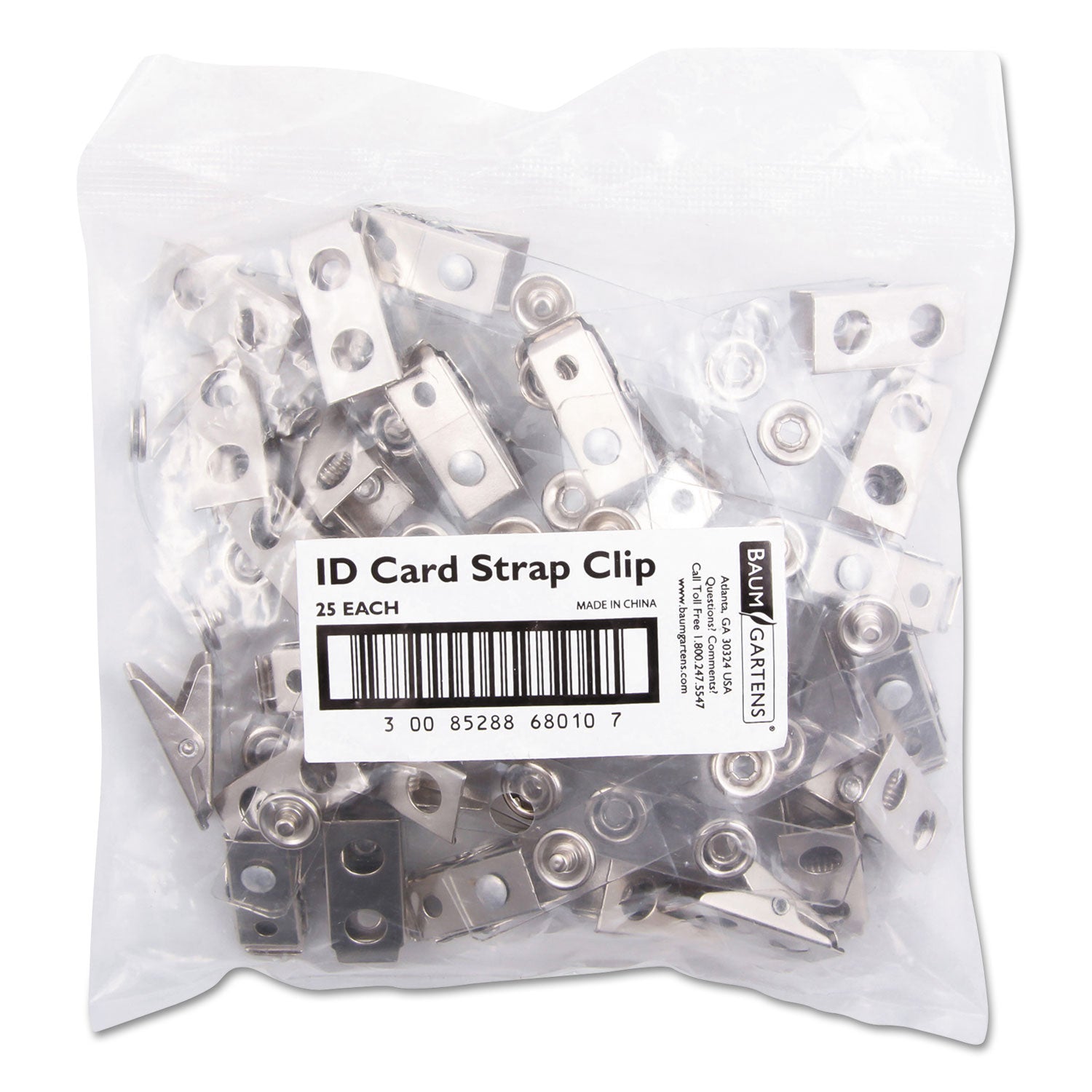 Button ID Badge Strap Clips, Pack of 25