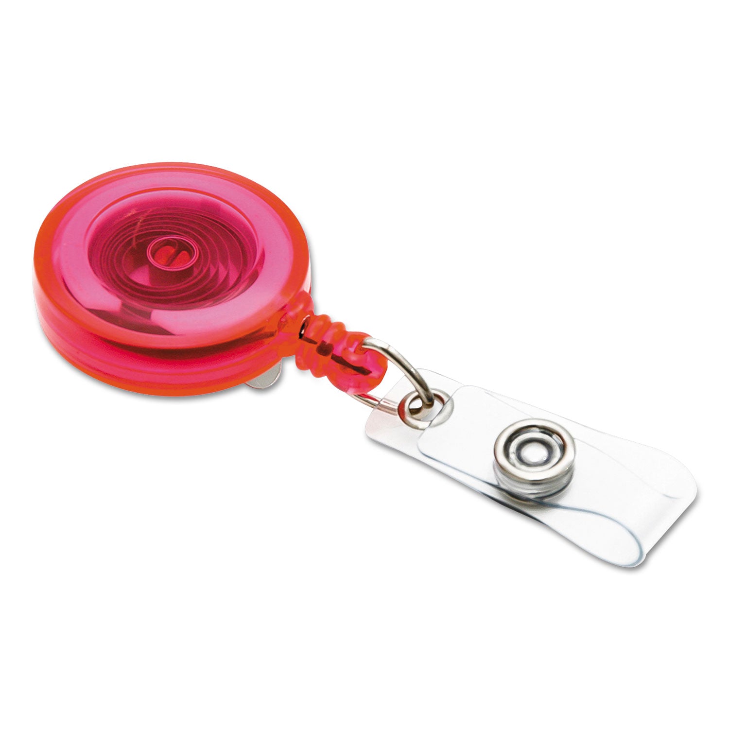 Standard Round ID Badge Reel with Belt Clip & Strap, Translucent Assorted, Pack of 4