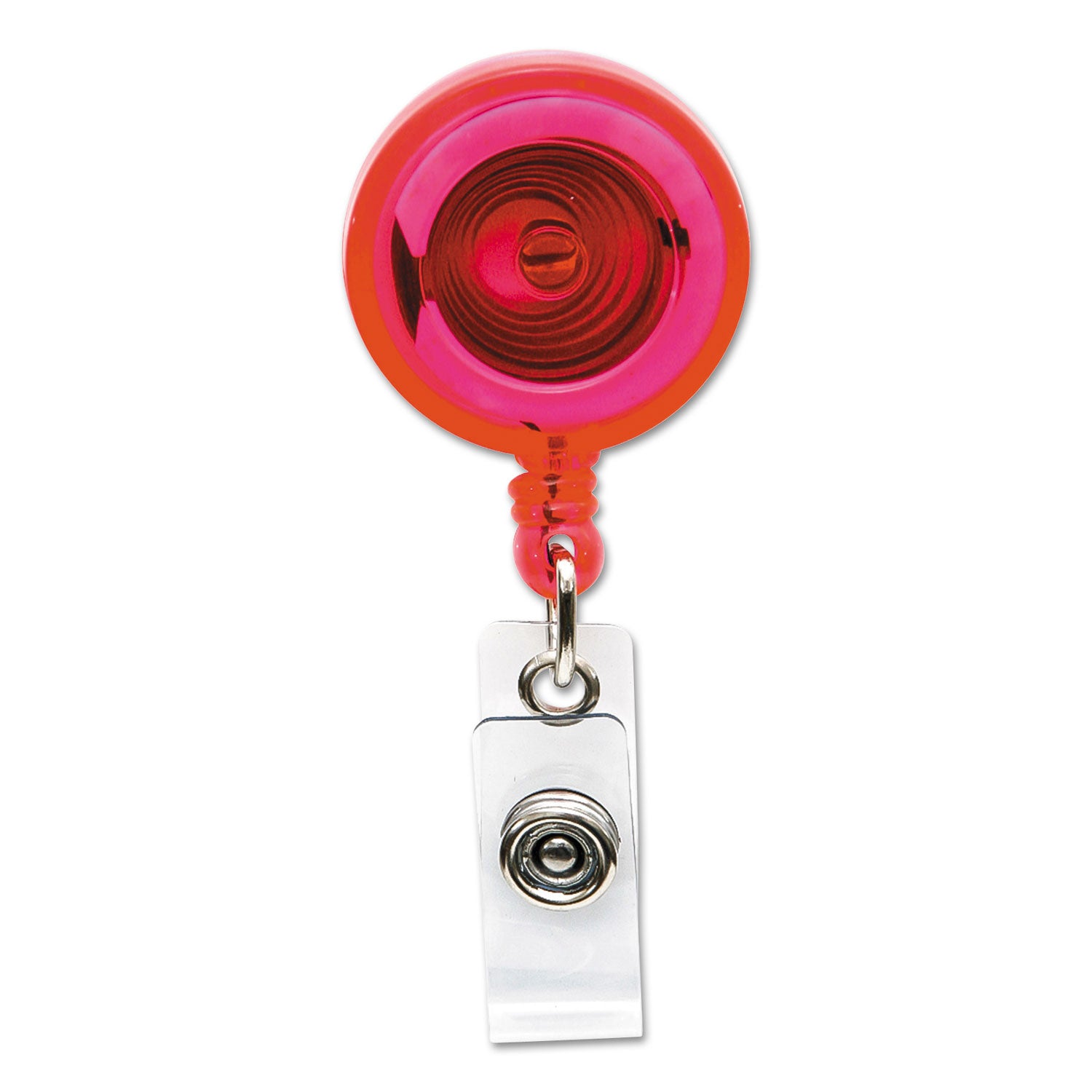 Standard Round ID Badge Reel with Belt Clip & Strap, Translucent Assorted, Pack of 4