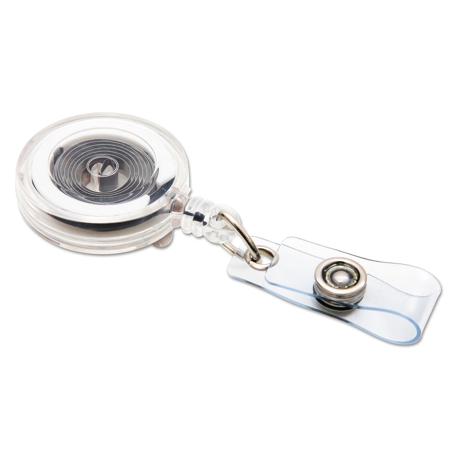 Standard Round ID Badge Reel with Belt Clip & Strap, Translucent Assorted, Pack of 4