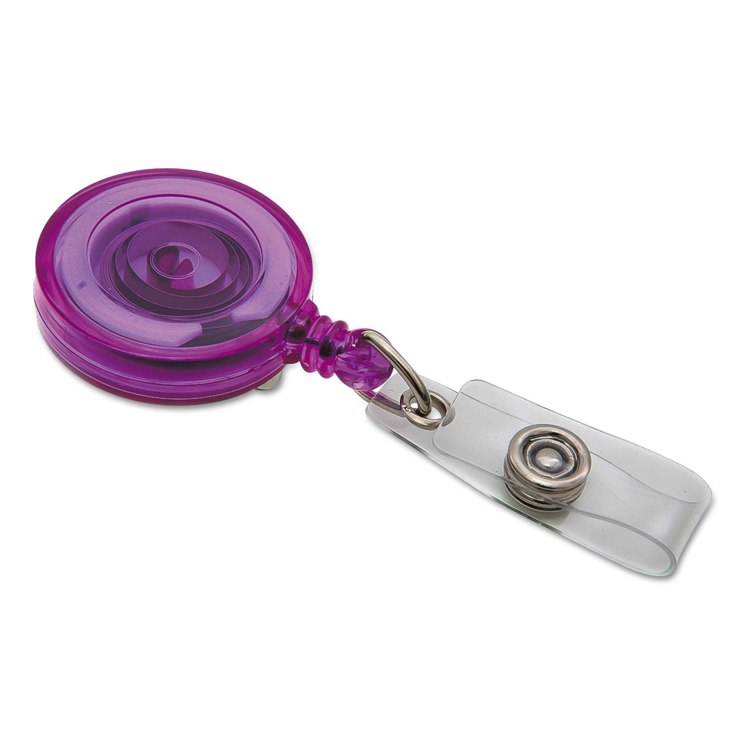 Standard Round ID Badge Reel with Belt Clip & Strap, Translucent Assorted, Pack of 4