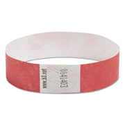 Sequentially Numbered Security Wristbands, 3/4", Red, Pack of 100