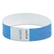 Sequentially Numbered Security Wristbands, 3/4", Blue, Pack of 100