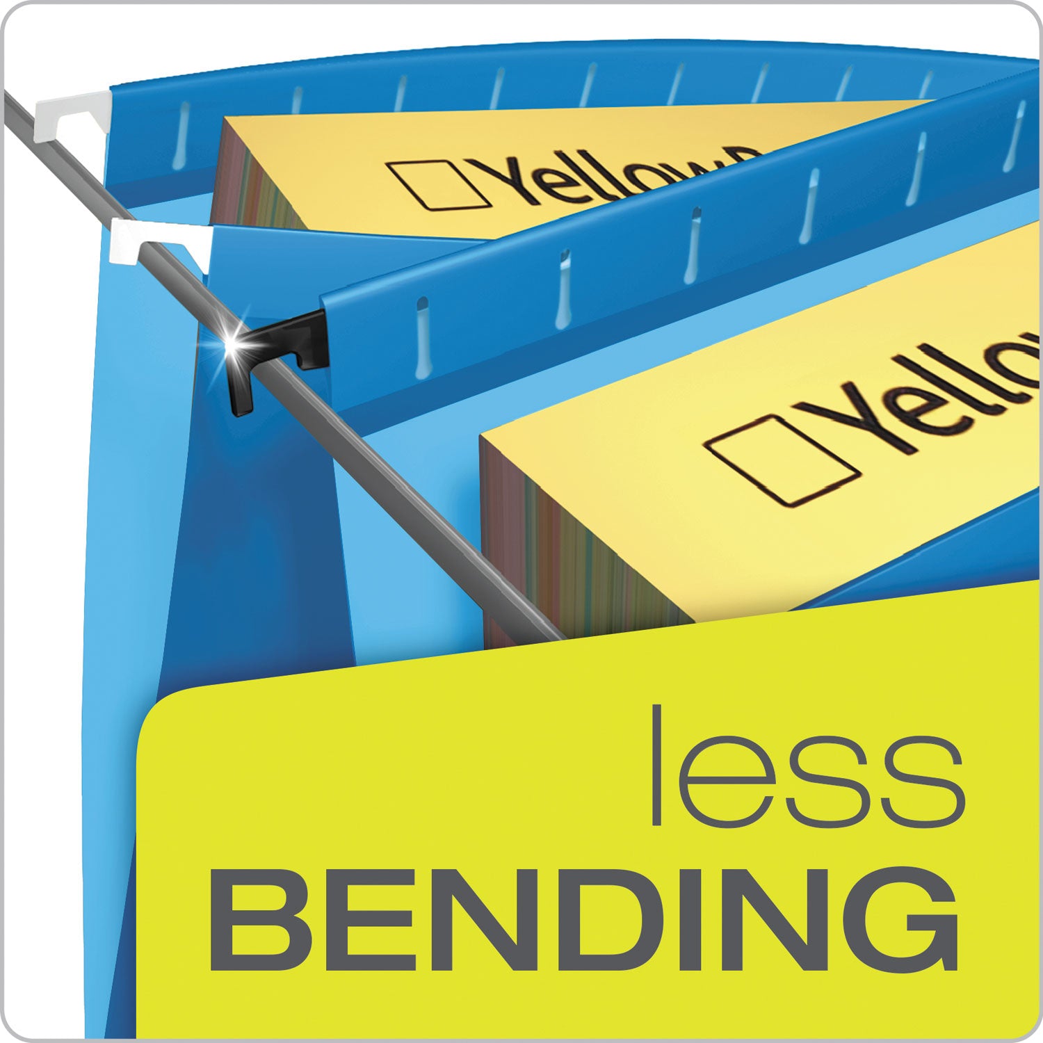 Pendaflex SureHook Letter Recycled Hanging Folder - 8 1/2" x 11" - 3" Expansion - Blue - Slip Resistant, Durable - 10% Recycled - 25 / Box