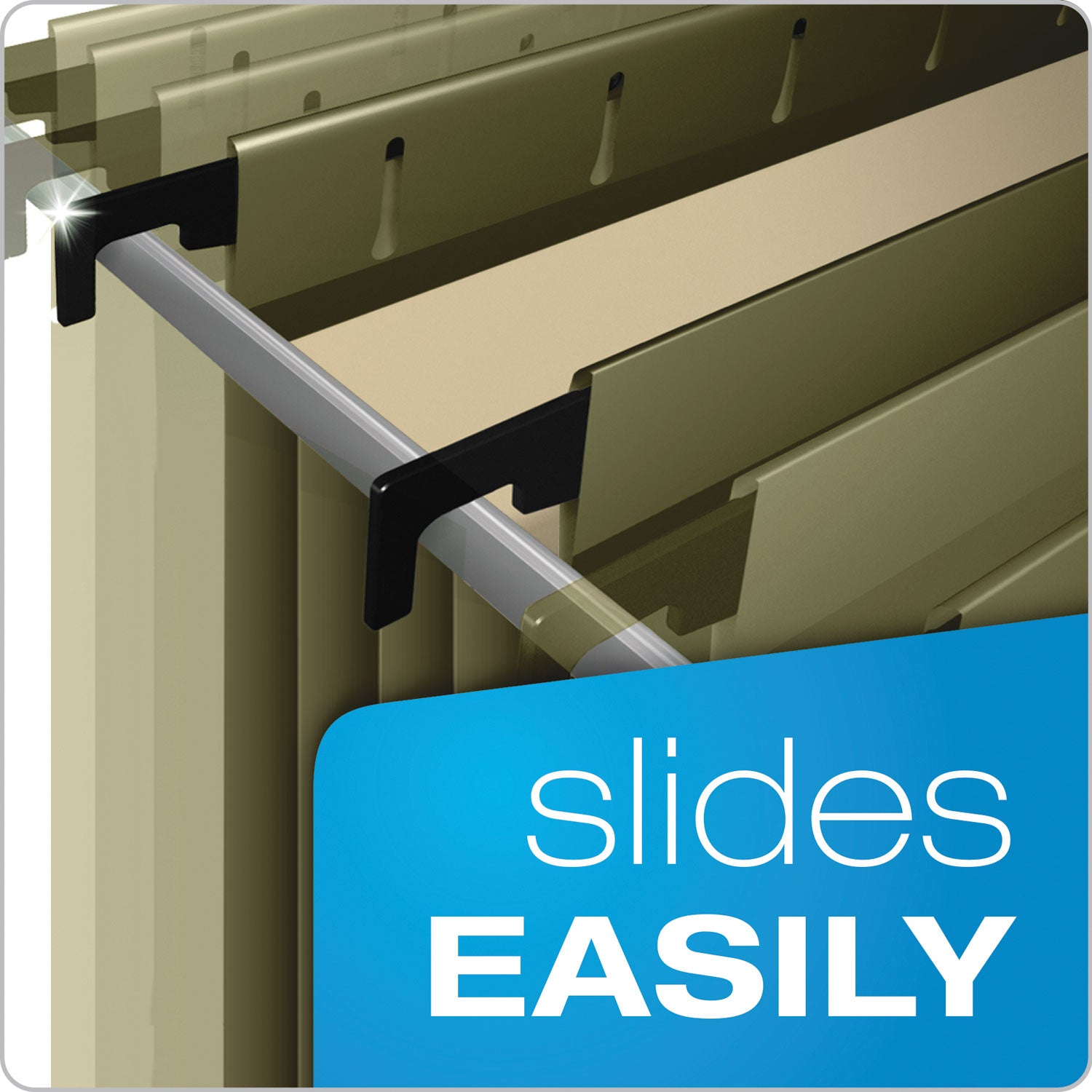 Pendaflex SureHook Letter Size Recycled Hanging Folders, 3-1/2" Expansion, 11 pt. Poly, Standard Green, Reinforced, Acid-Free, 4 Pack