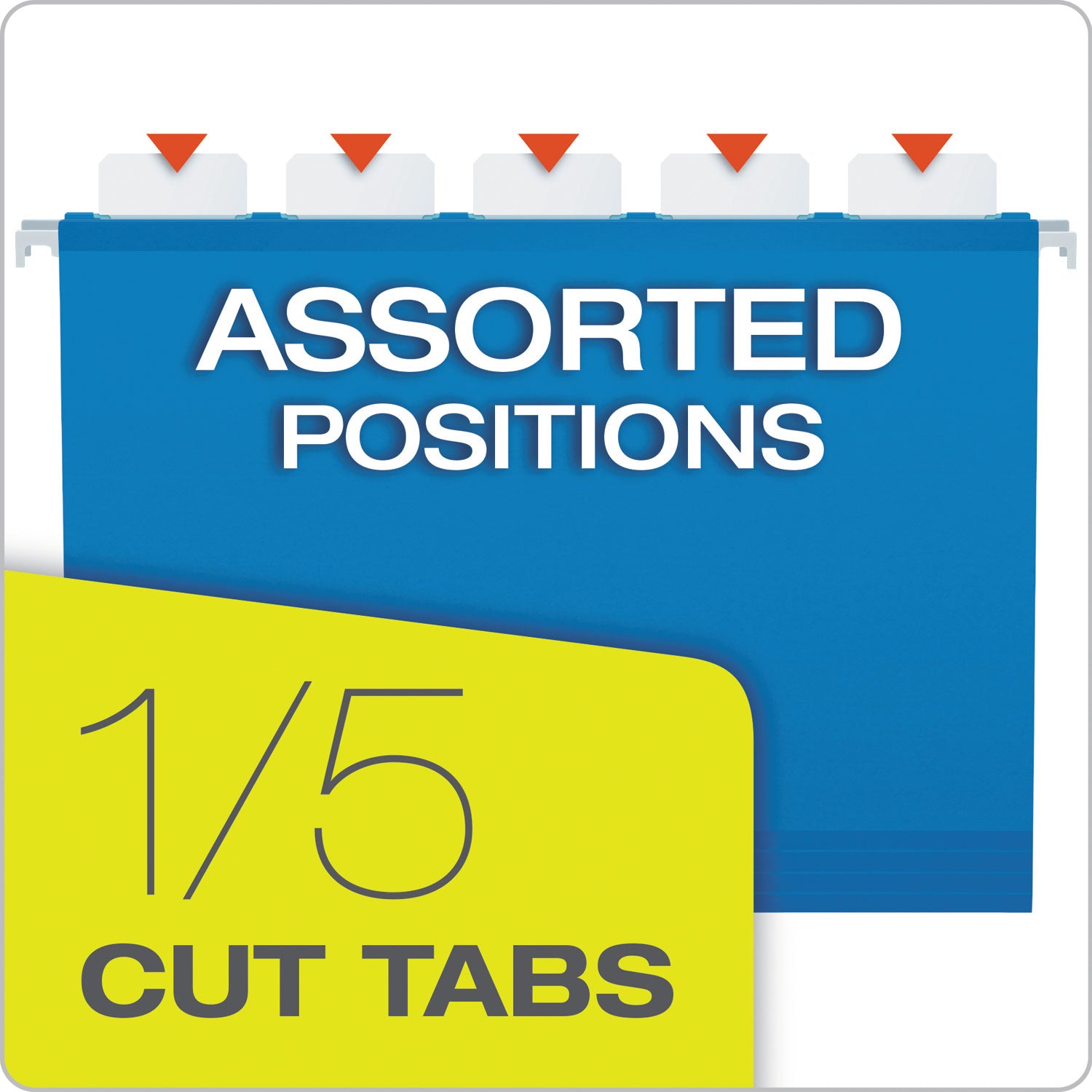 Pendaflex SureHook Letter Recycled Hanging Folder - 8 1/2" x 11" - 3" Expansion - Blue - Slip Resistant, Durable - 10% Recycled - 25 / Box