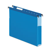 Pendaflex SureHook Letter Recycled Hanging Folder - 8 1/2" x 11" - 2" Expansion - Blue - Slip Resistant, Durable - 10% Recycled - 25 / Box