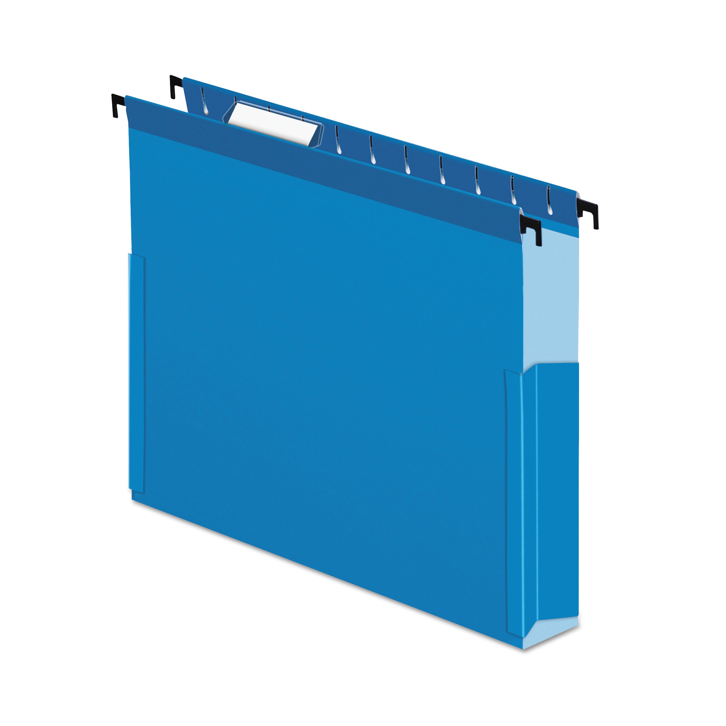 Pendaflex SureHook Letter Recycled Hanging Folder - 8 1/2" x 11" - 2" Expansion - Blue - Slip Resistant, Durable - 10% Recycled - 25 / Box