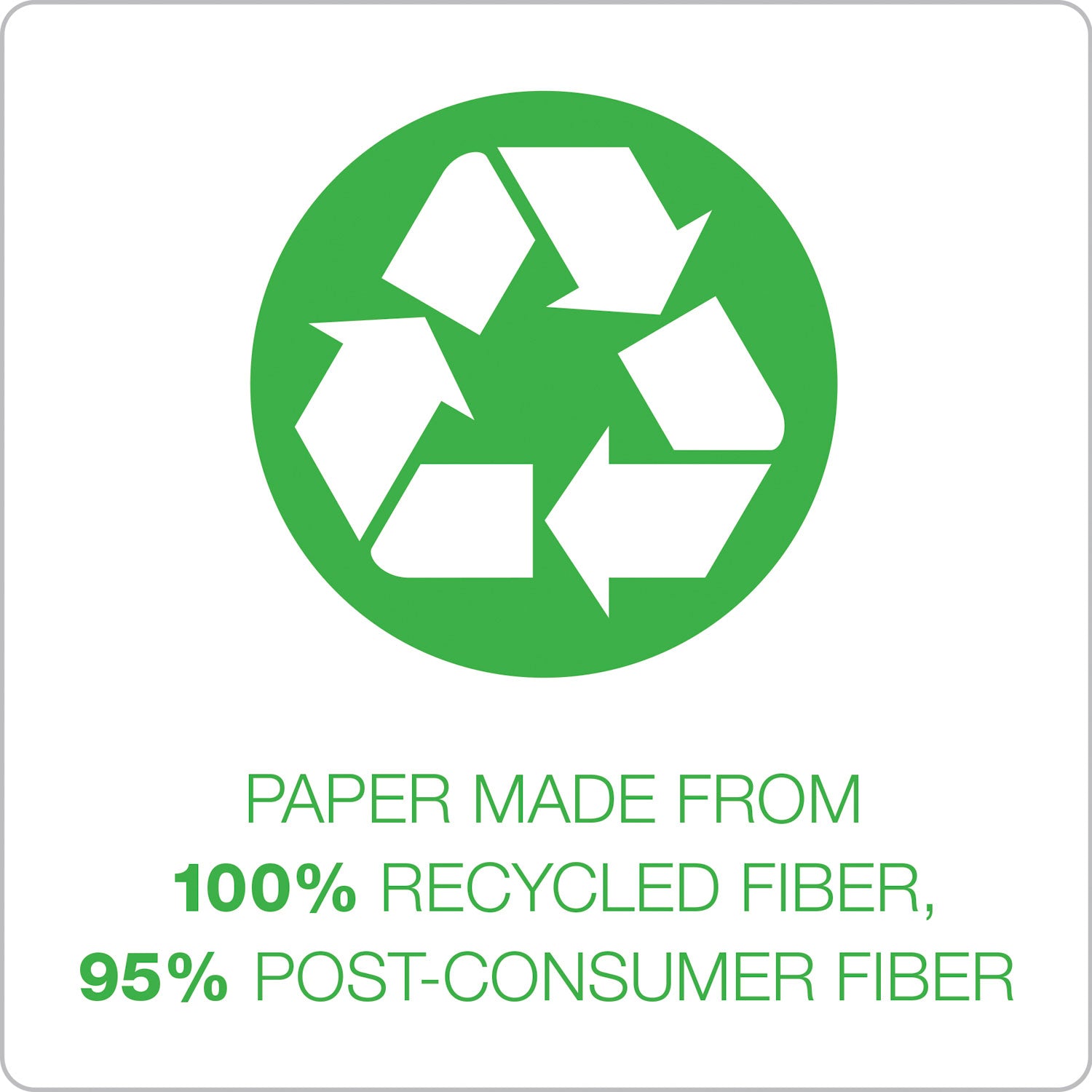 8 1/2" x 11" - Standard Green - 100% Recycled - 25 / Box