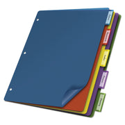 Cardinal&reg; Extra-tough Poly Dividers - 5 Tab(s)/Set - Letter - 8.50" Width x 11" Length - 3 Hole Punched - Polypropylene Divider - Multicolor Tab(s) - Fray Resistant, Tear Resistant, Scratch Resistant, Transfer Safe, Insertable Tab - 4 / Pack