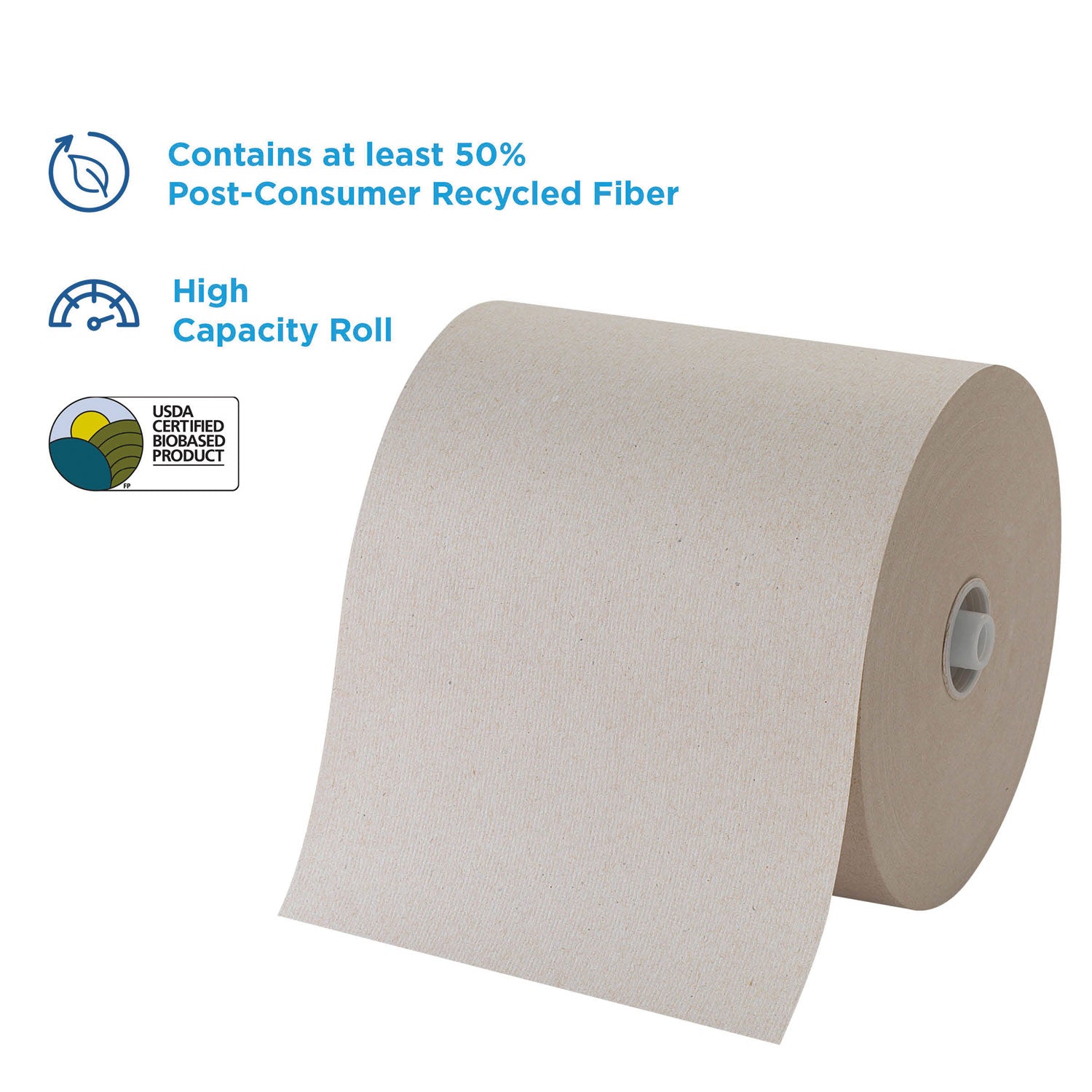 Pacific Blue Ultra High-Capacity Recycled Paper Towel Rolls, 7.87" x 1150 ft, Brown, 3 Rolls per Carton