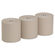 Pacific Blue Ultra High-Capacity Recycled Paper Towel Rolls, 7.87" x 1150 ft, Brown, 3 Rolls per Carton