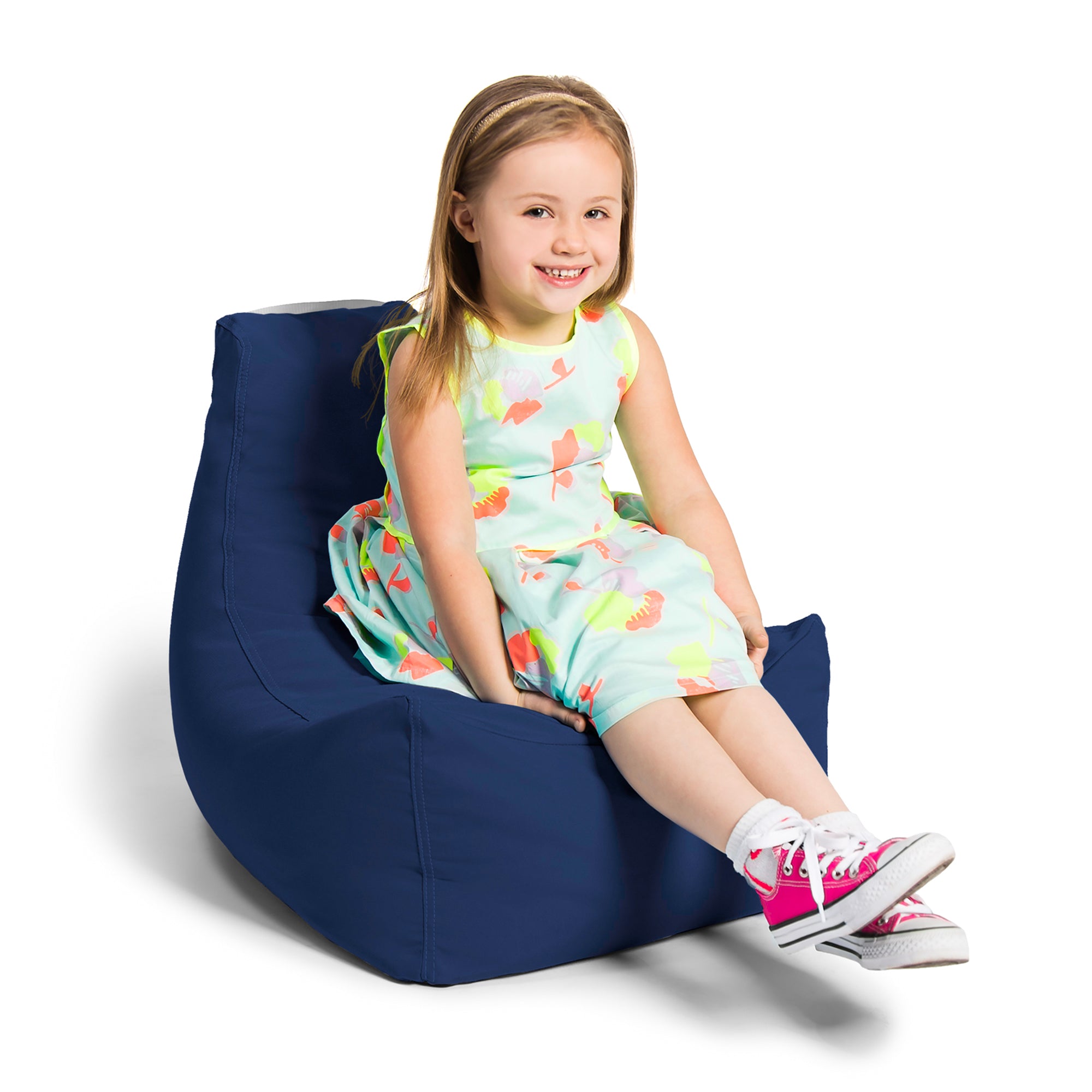 Jaxx Juniper Jr Outdoor Kids Bean Bag Chair / Childrens Garden Chair, Navy