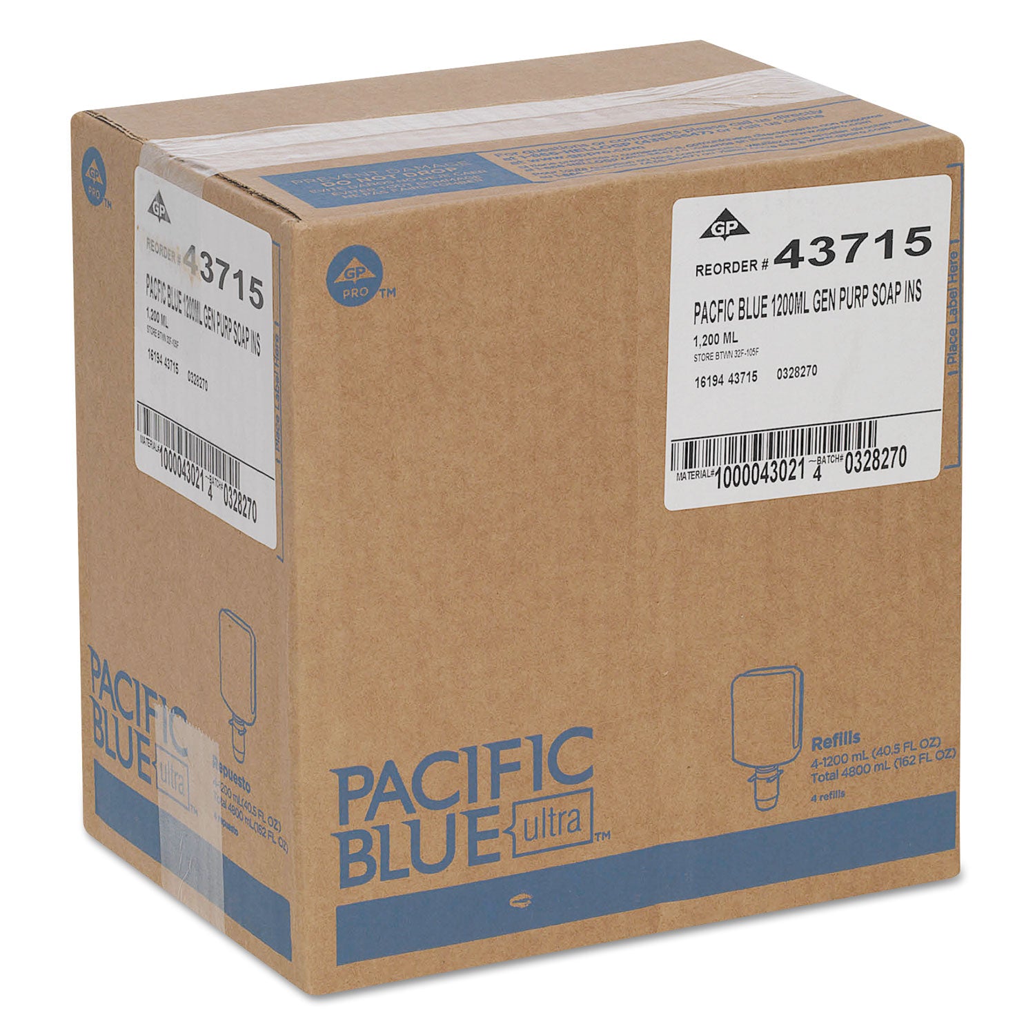 Pacific Citrus Scent - 1.27 quart - Squeeze Bottle Dispenser - Dirt Remover, Bacteria Remover - Skin - Orange - Rich Lather, Bio-based, VOC-free, pH Balanced - 4 / Carton