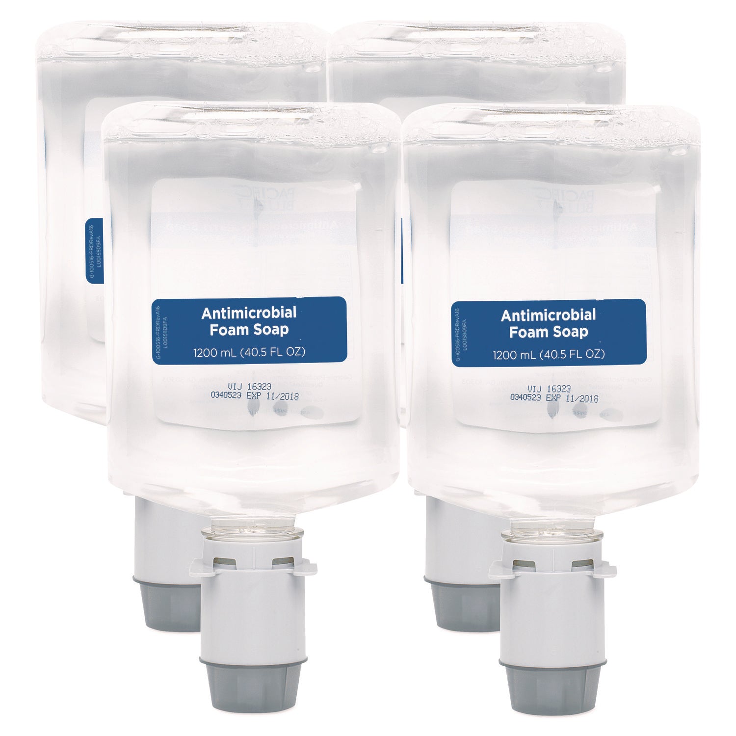 Fragrance-free Scent - 1.27 quart - Bottle Dispenser - Bacteria Remover, Kill Germs - Hand, Food Processing Industry, Restroom - Antibacterial - Clear - Recycled - Dye-free, pH Balanced - 4 / Carton
