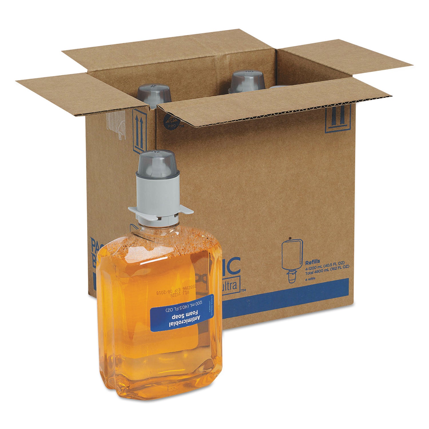 Pacific Citrus Scent - 1.27 quart - Squeeze Bottle Dispenser - Bacteria Remover, Kill Germs - Hand - Moisturizing - Orange - Bio-based, Dye-free - 4 / Carton