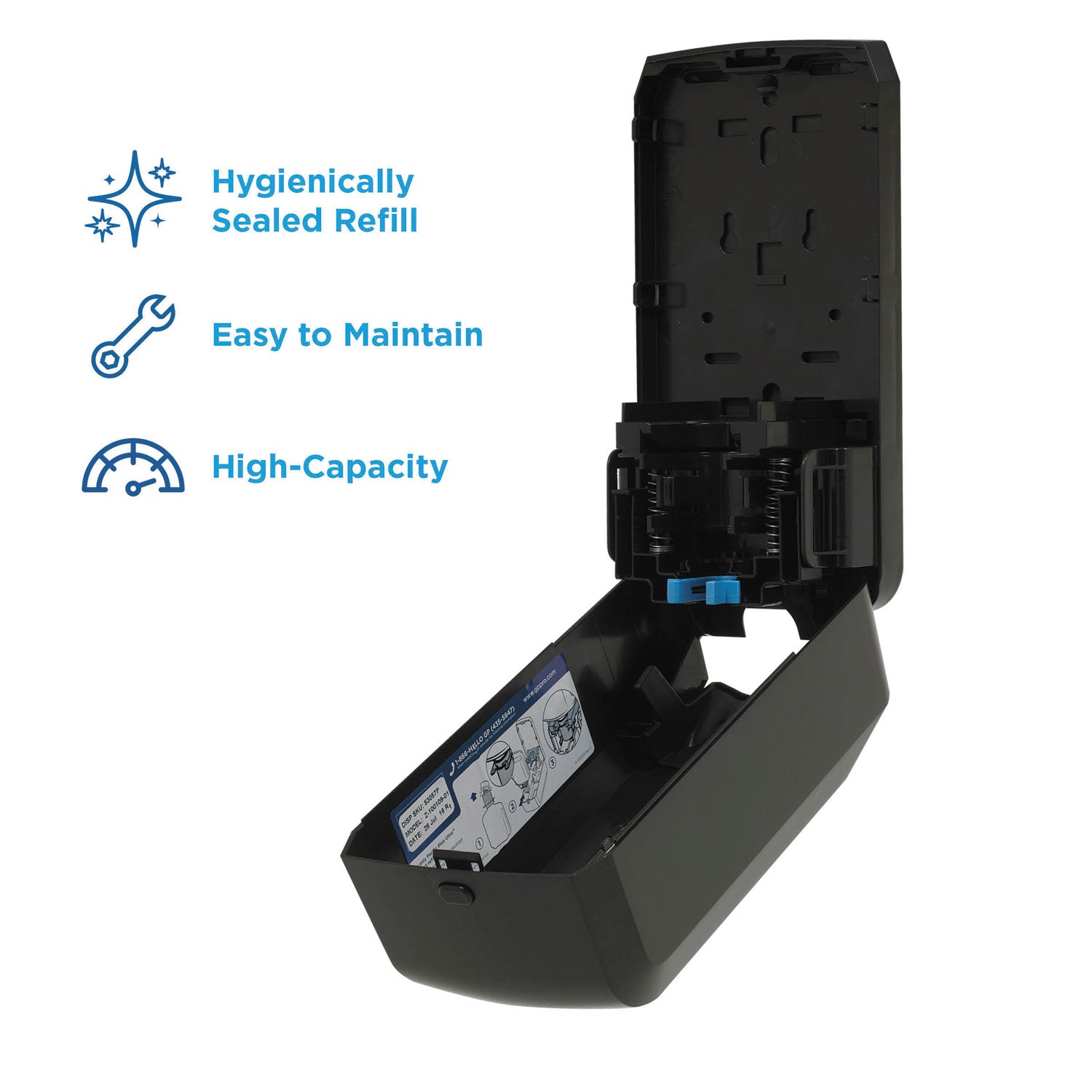 Pacific Blue Ultra Foaming Hand Soap/Hand Sanitizer Wall-Mounted Manual Dispenser - Manual - Black - 1 Each