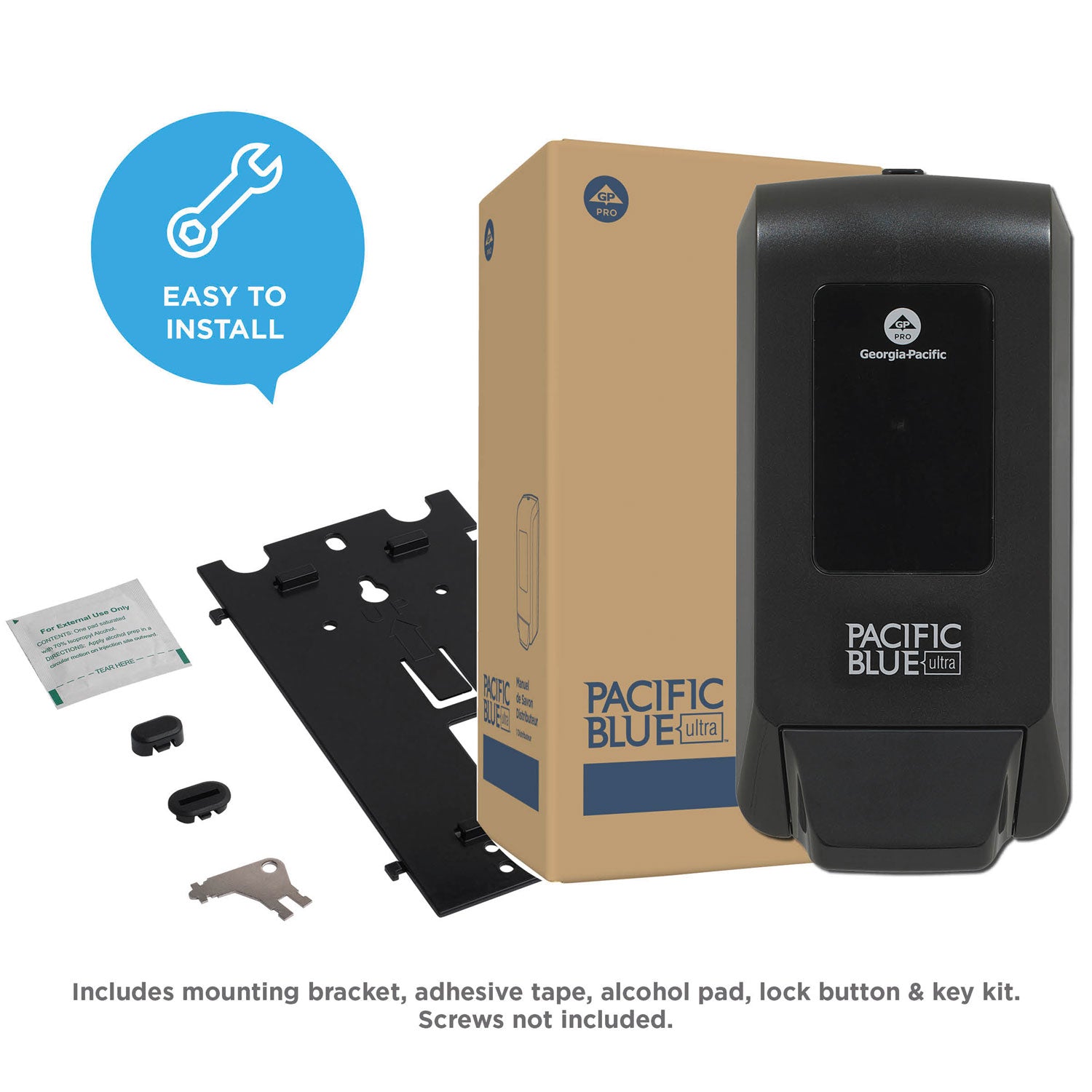 Pacific Blue Ultra Foaming Hand Soap/Hand Sanitizer Wall-Mounted Manual Dispenser - Manual - Black - 1 Each