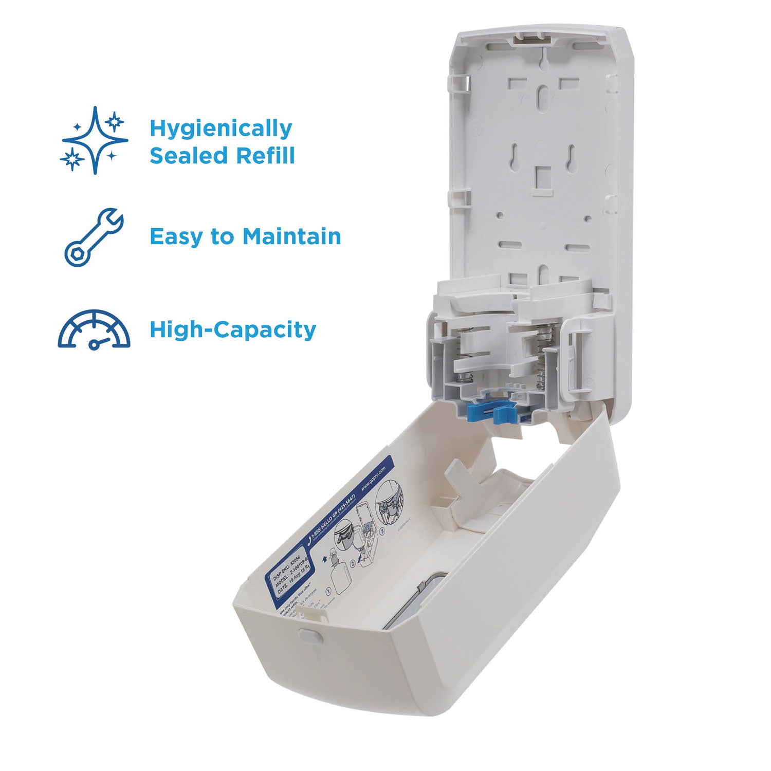 Pacific Blue Ultra Foaming Hand Soap/Hand Sanitizer Wall-Mounted Manual Dispenser - Manual - White - 1 Each