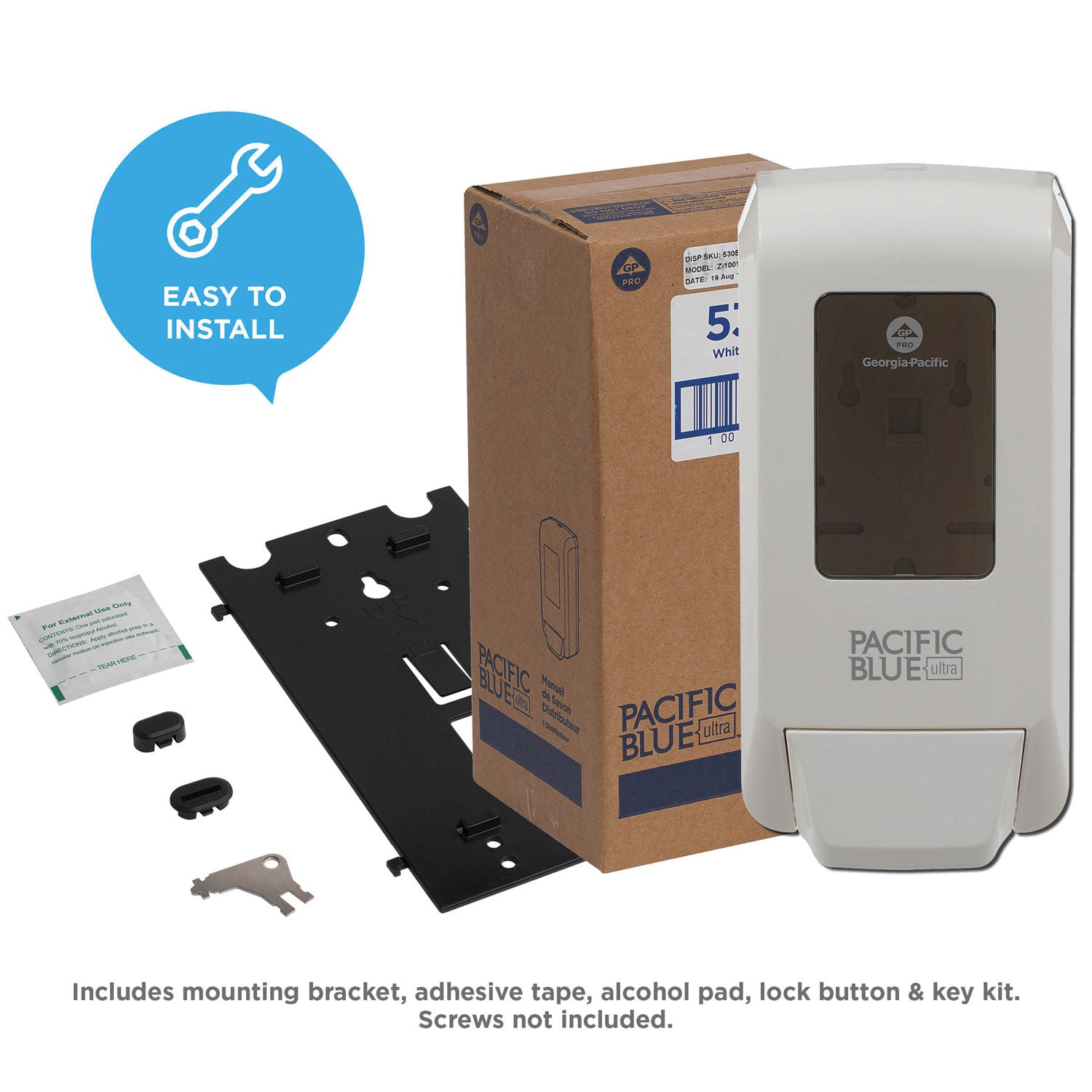 Pacific Blue Ultra Foaming Hand Soap/Hand Sanitizer Wall-Mounted Manual Dispenser - Manual - White - 1 Each