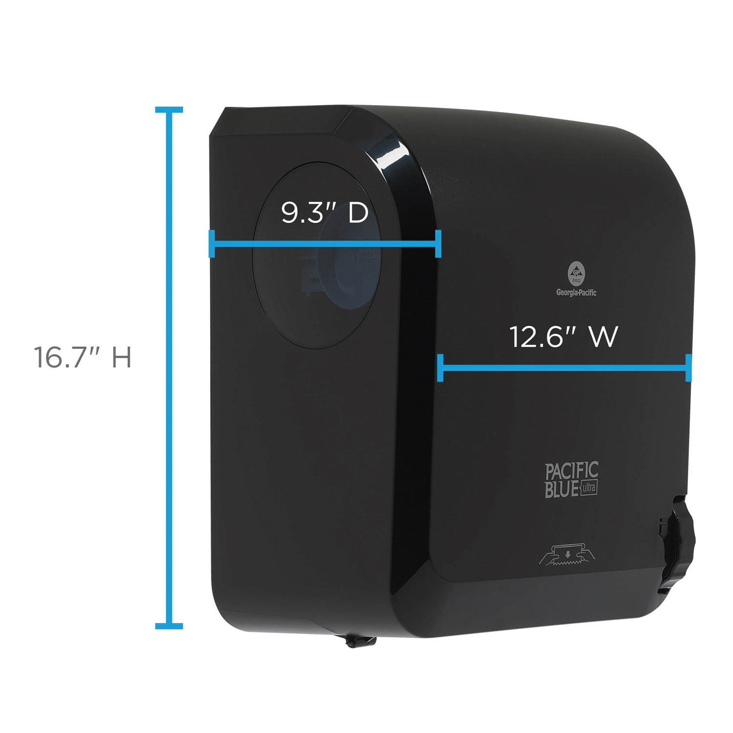 16" Height x 12.9" Width x 8.9" Depth - Black - Durable, Heavy Duty, Touch-free - 1 Each