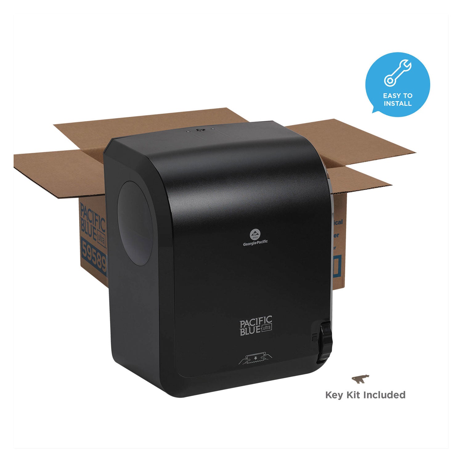 16" Height x 12.9" Width x 8.9" Depth - Black - Durable, Heavy Duty, Touch-free - 1 Each